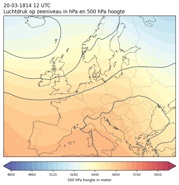 Weerkaart van 20 maart 1814 om 12 UTC