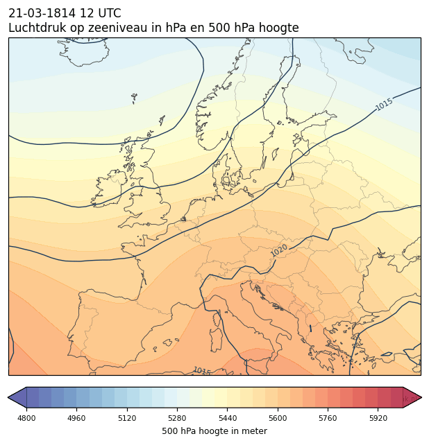 Weerkaart van 21 maart 1814 om 12 UTC