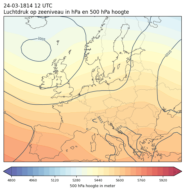 Weerkaart van 24 maart 1814 om 12 UTC