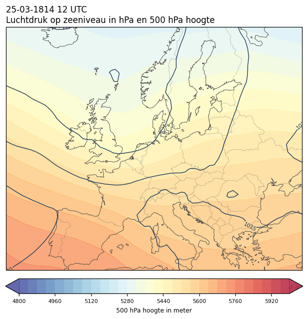Weerkaart van 25 maart 1814 om 12 UTC