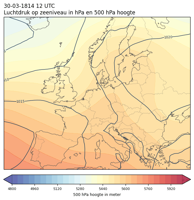 Weerkaart van 30 maart 1814 om 12 UTC