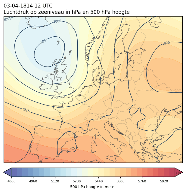 Weerkaart van 3 april 1814 om 12 UTC
