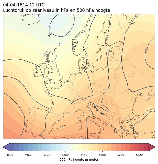 Weerkaart van 4 april 1814 om 12 UTC