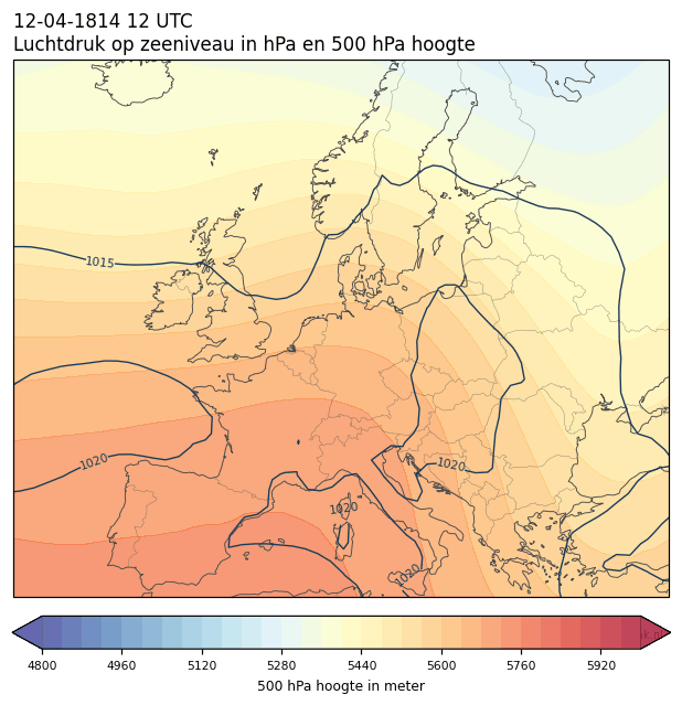 Weerkaart van 12 april 1814 om 12 UTC