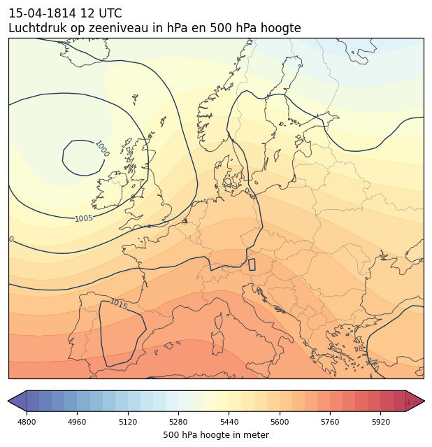 Weerkaart van 15 april 1814 om 12 UTC