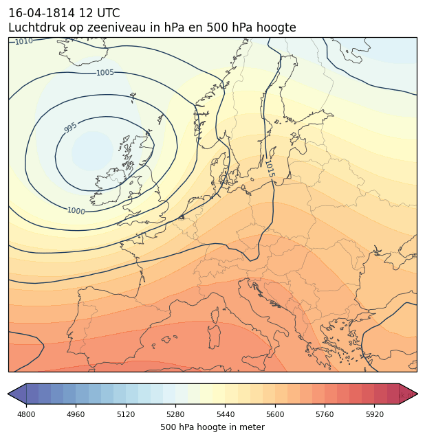 Weerkaart van 16 april 1814 om 12 UTC