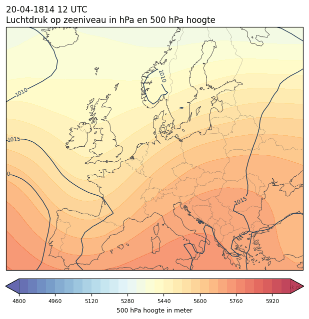 Weerkaart van 20 april 1814 om 12 UTC