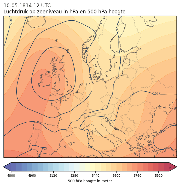 Weerkaart van 10 mei 1814 om 12 UTC