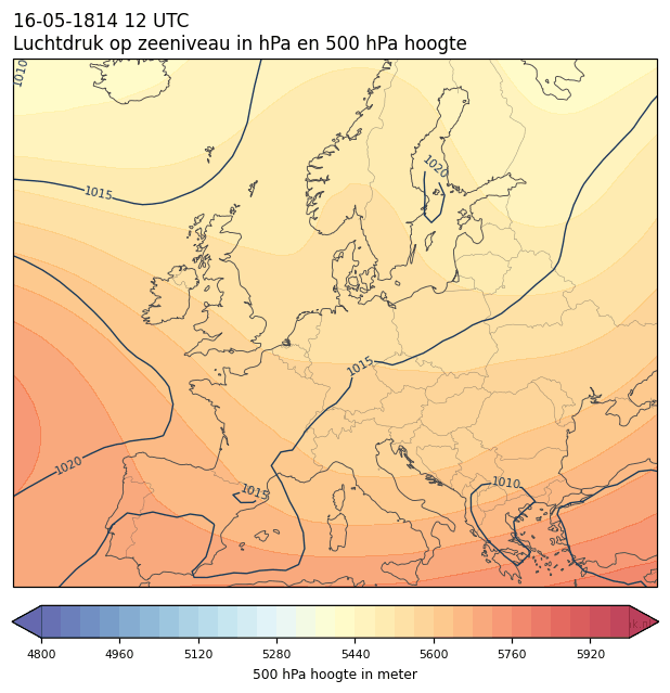 Weerkaart van 16 mei 1814 om 12 UTC