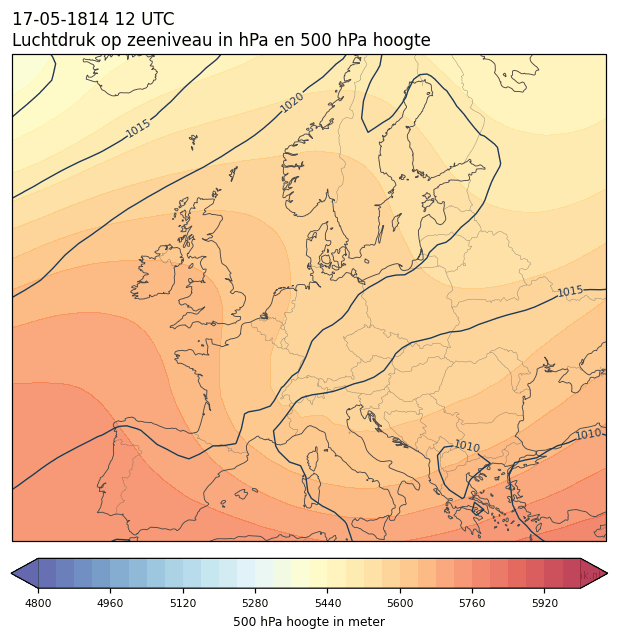 Weerkaart van 17 mei 1814 om 12 UTC