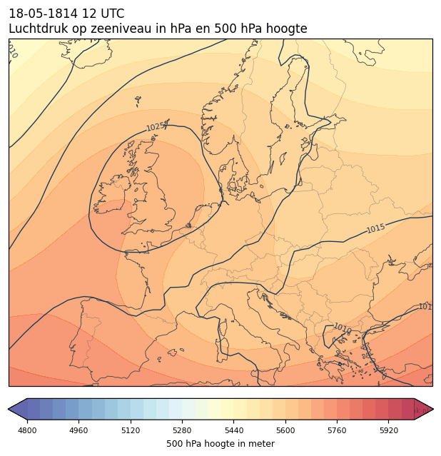 Weerkaart van 18 mei 1814 om 12 UTC
