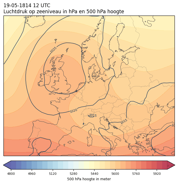 Weerkaart van 19 mei 1814 om 12 UTC