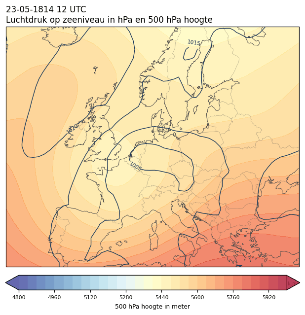 Weerkaart van 23 mei 1814 om 12 UTC
