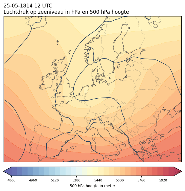 Weerkaart van 25 mei 1814 om 12 UTC