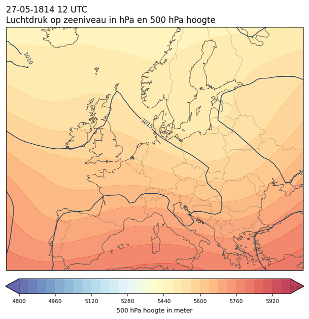Weerkaart van 27 mei 1814 om 12 UTC