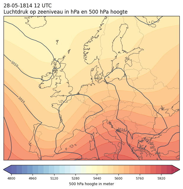 Weerkaart van 28 mei 1814 om 12 UTC