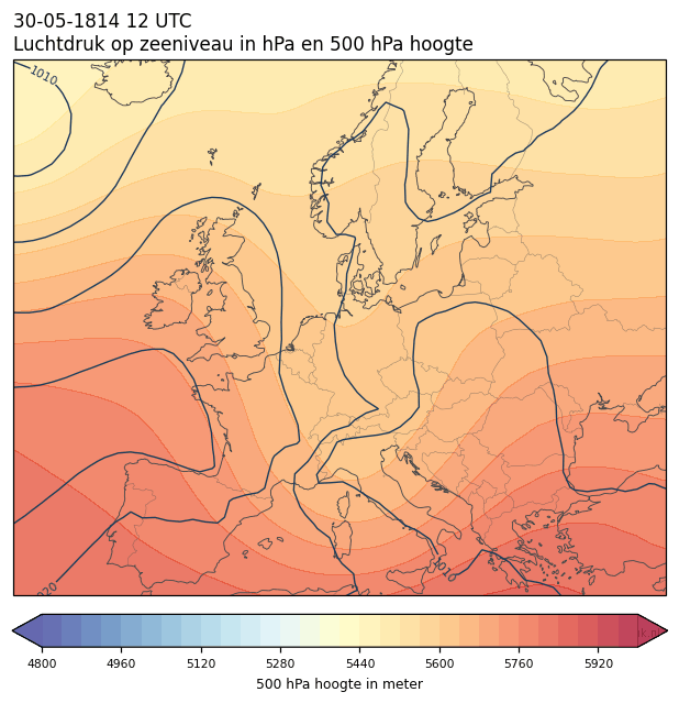 Weerkaart van 30 mei 1814 om 12 UTC