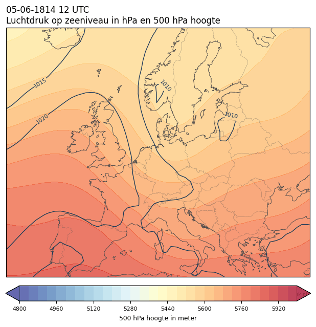 Weerkaart van 5 juni 1814 om 12 UTC