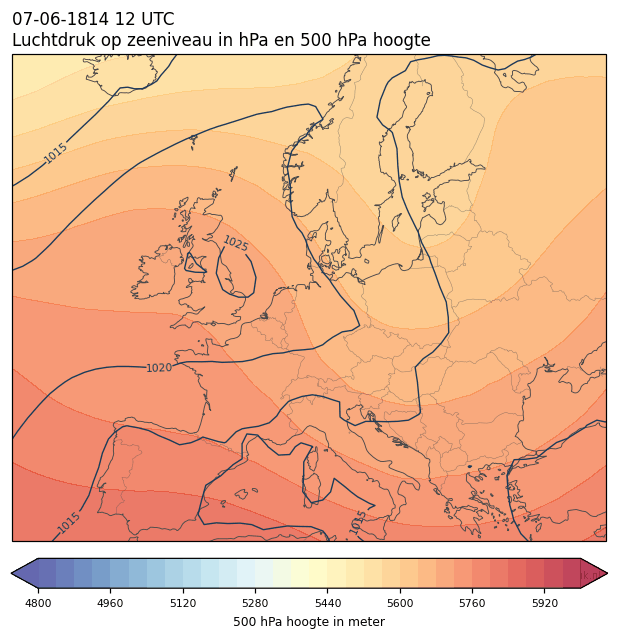 Weerkaart van 7 juni 1814 om 12 UTC