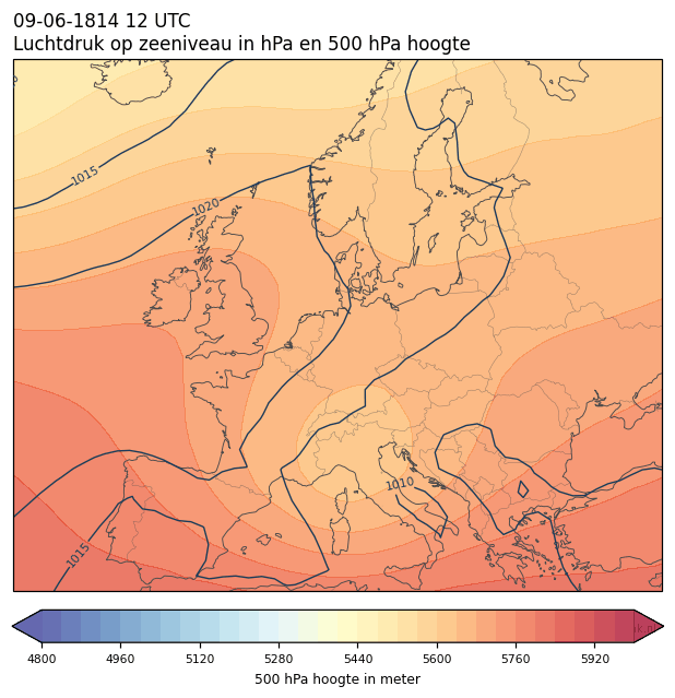 Weerkaart van 9 juni 1814 om 12 UTC