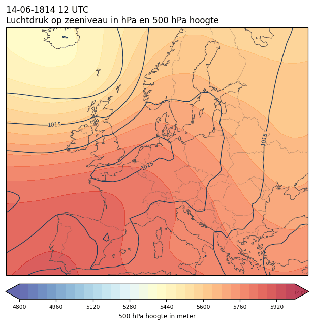 Weerkaart van 14 juni 1814 om 12 UTC