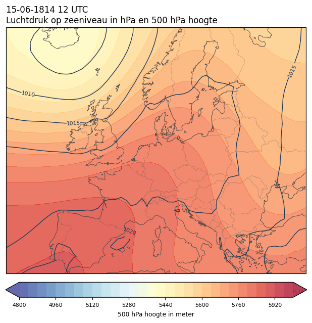 Weerkaart van 15 juni 1814 om 12 UTC