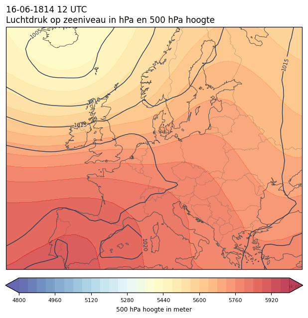 Weerkaart van 16 juni 1814 om 12 UTC