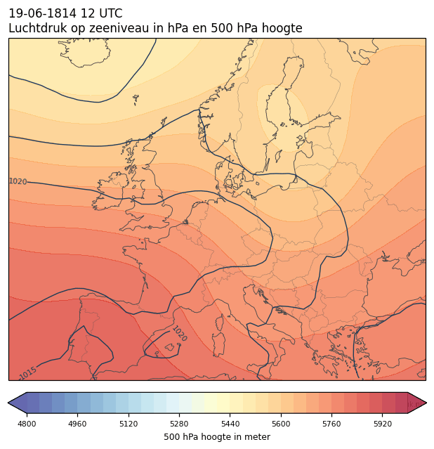 Weerkaart van 19 juni 1814 om 12 UTC