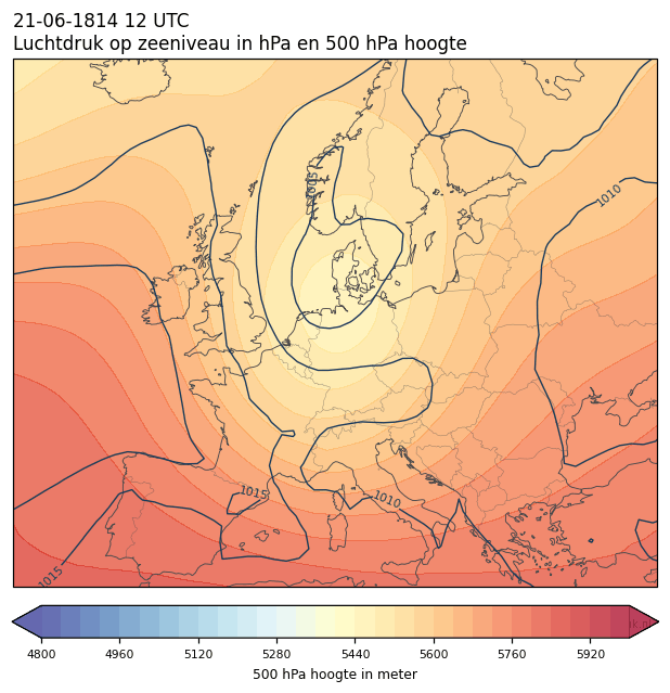 Weerkaart van 21 juni 1814 om 12 UTC