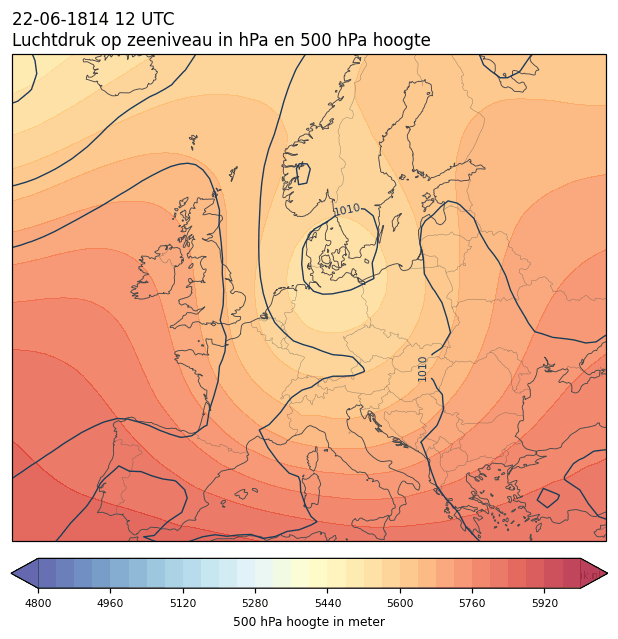 Weerkaart van 22 juni 1814 om 12 UTC