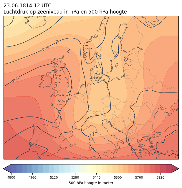 Weerkaart van 23 juni 1814 om 12 UTC