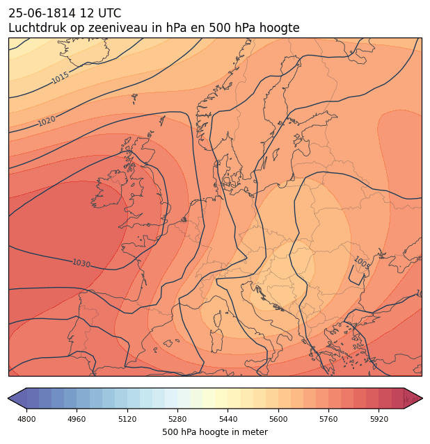 Weerkaart van 25 juni 1814 om 12 UTC