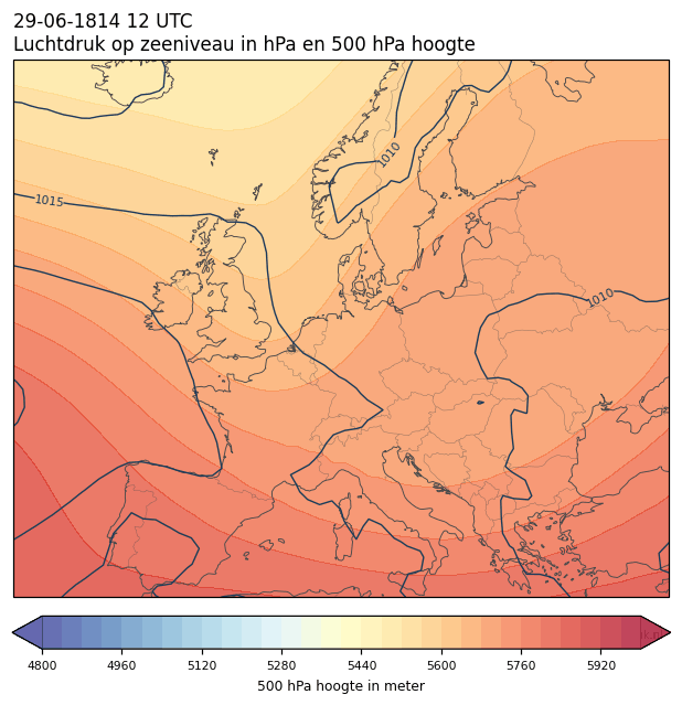 Weerkaart van 29 juni 1814 om 12 UTC