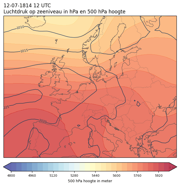 Weerkaart van 12 juli 1814 om 12 UTC