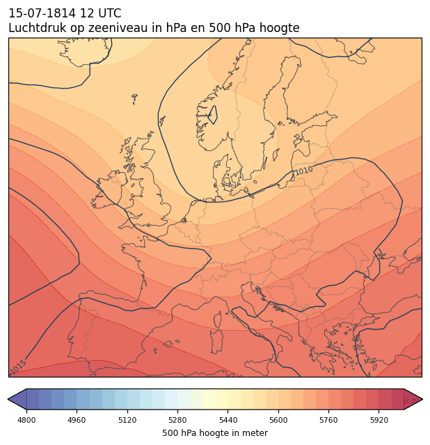 Weerkaart van 15 juli 1814 om 12 UTC