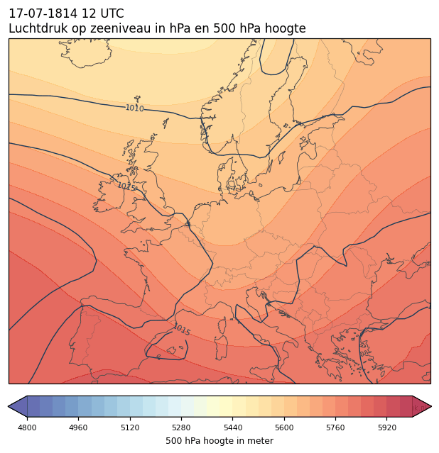 Weerkaart van 17 juli 1814 om 12 UTC