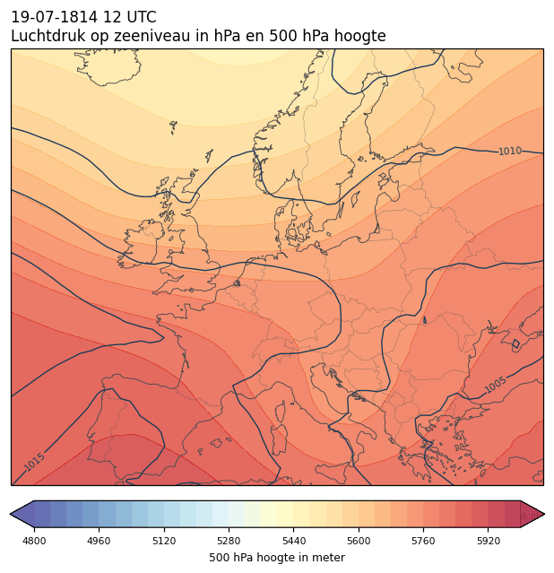 Weerkaart van 19 juli 1814 om 12 UTC