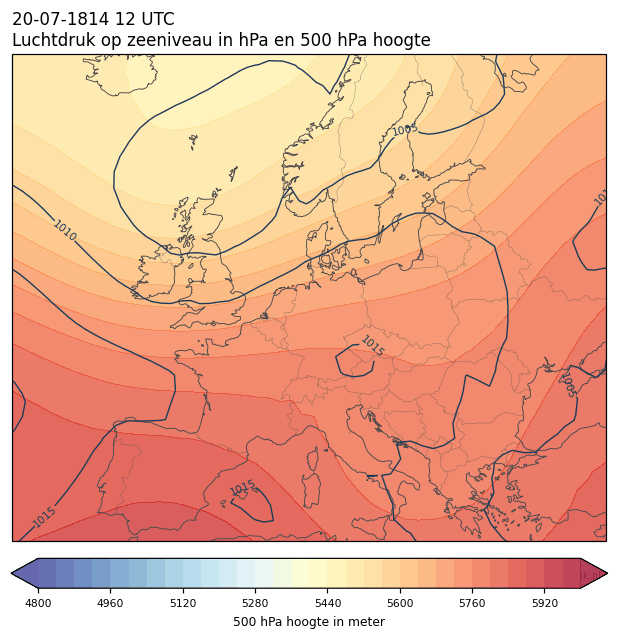 Weerkaart van 20 juli 1814 om 12 UTC