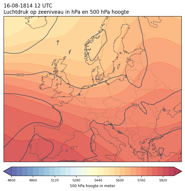 Weerkaart van 16 augustus 1814 om 12 UTC
