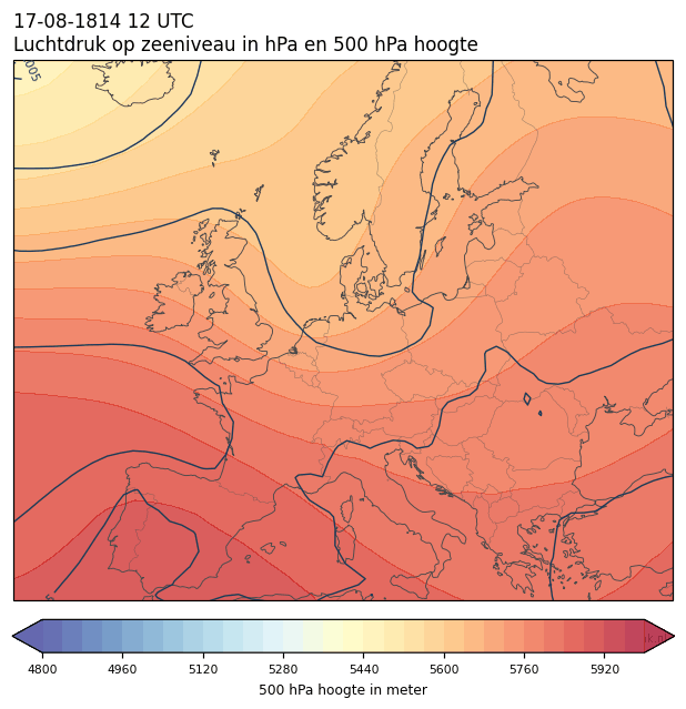 Weerkaart van 17 augustus 1814 om 12 UTC