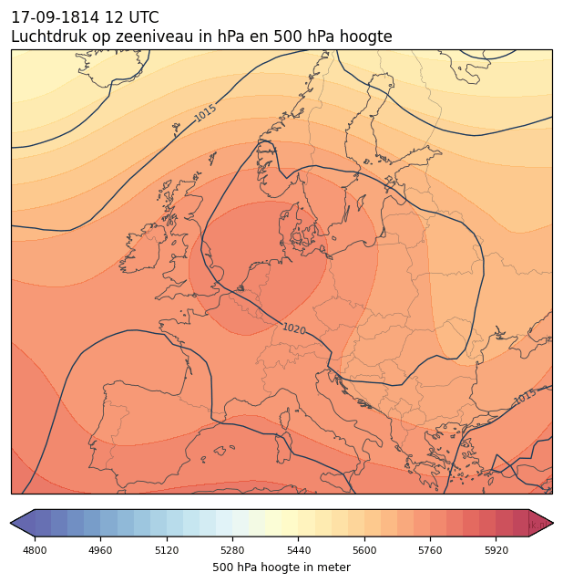 Weerkaart van 17 september 1814 om 12 UTC