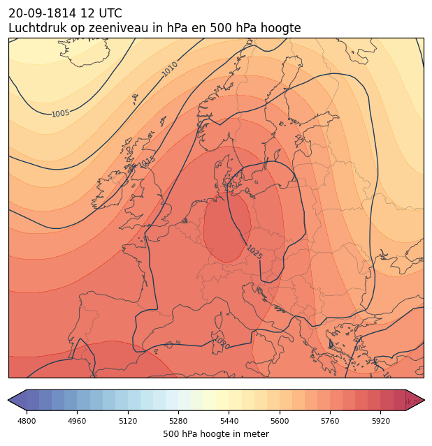 Weerkaart van 20 september 1814 om 12 UTC