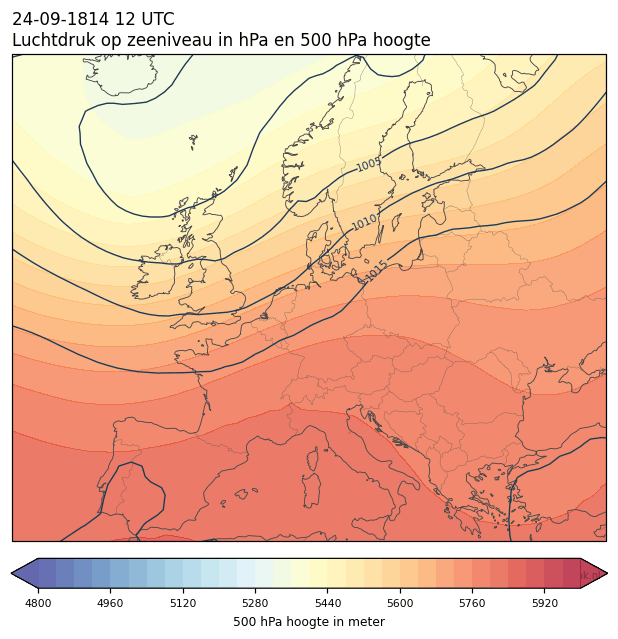 Weerkaart van 24 september 1814 om 12 UTC