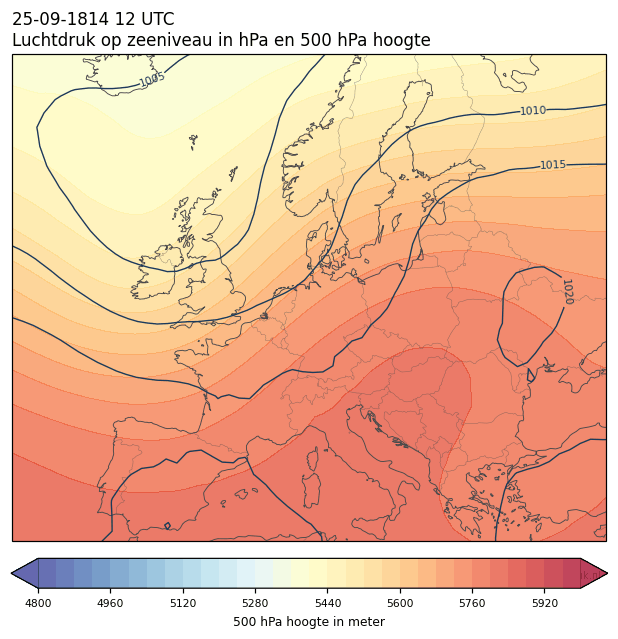 Weerkaart van 25 september 1814 om 12 UTC
