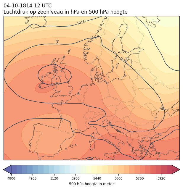 Weerkaart van 4 oktober 1814 om 12 UTC