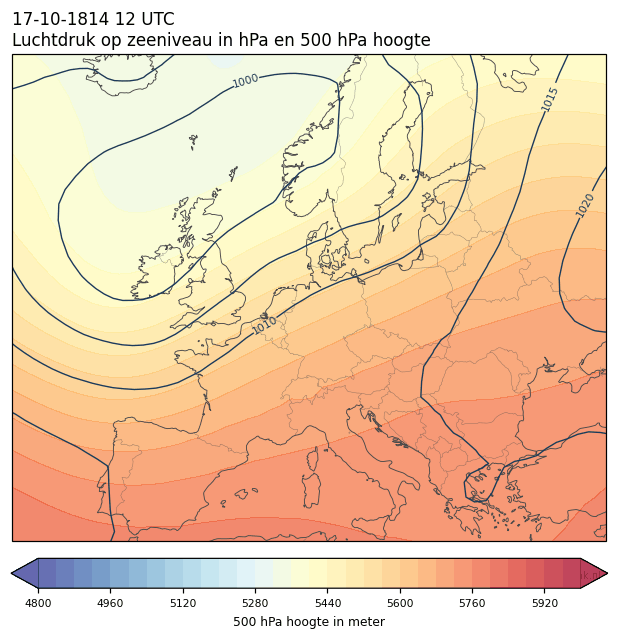 Weerkaart van 17 oktober 1814 om 12 UTC