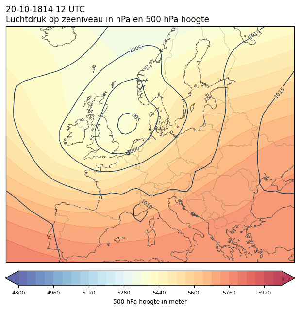 Weerkaart van 20 oktober 1814 om 12 UTC
