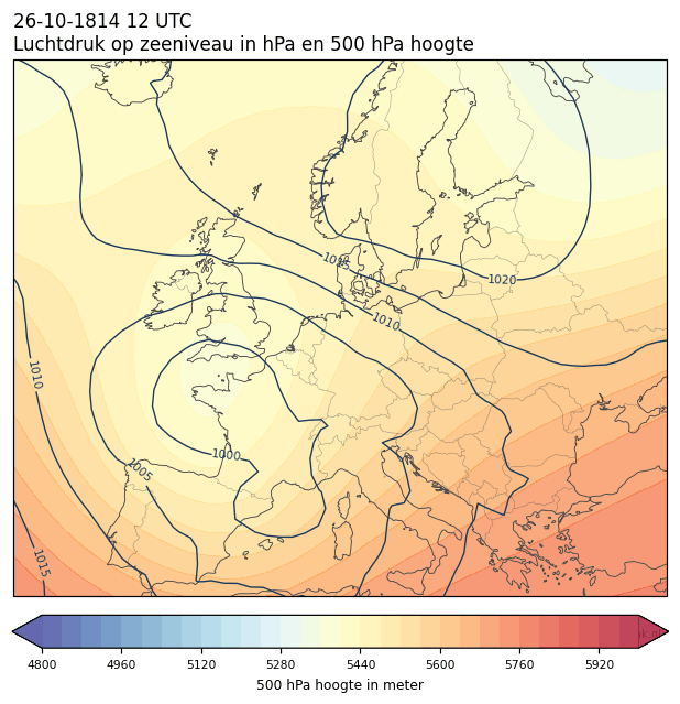 Weerkaart van 26 oktober 1814 om 12 UTC
