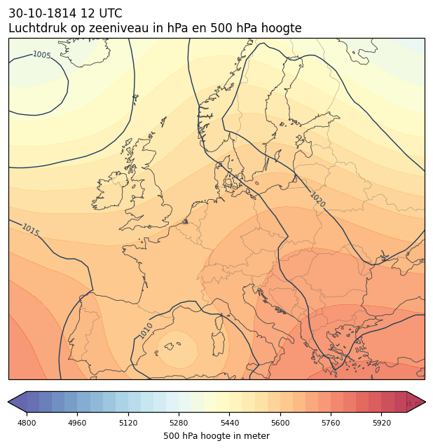 Weerkaart van 30 oktober 1814 om 12 UTC