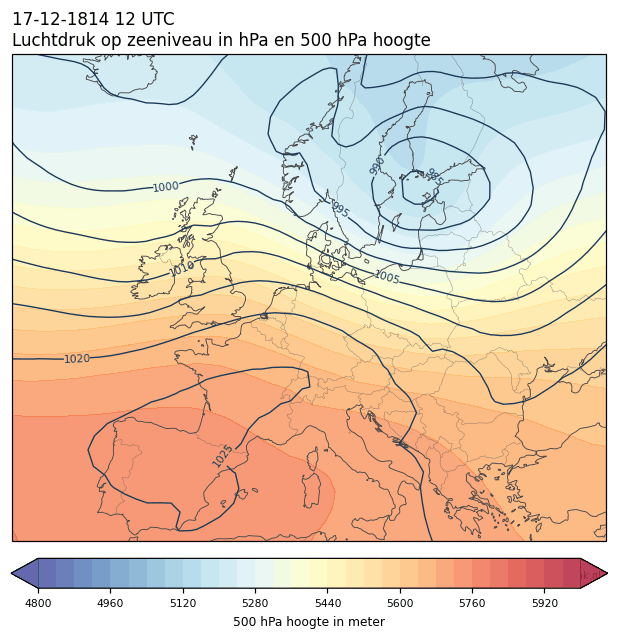 Weerkaart van 17 december 1814 om 12 UTC